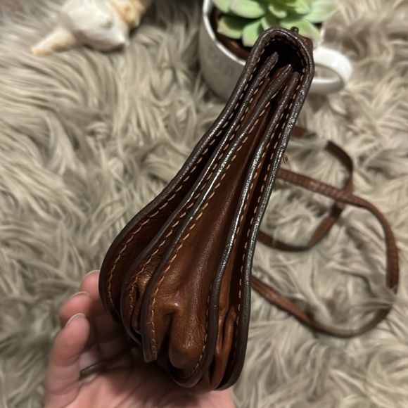 Vintage Made in Italy Crossbody Bag-Leather-Removable Strap-Flap Snap Closure - Picture 7 of 17